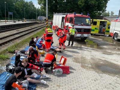 Taktické cvičení mimořádné události v Dačicích